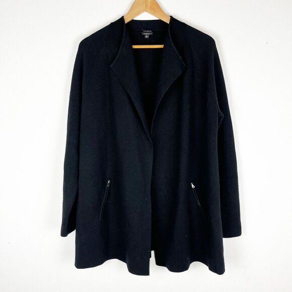 Talbots Sweaters - Talbots‎ Merino Wool Black Open Front Jacket Large​​​
